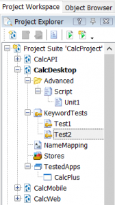 testcomplete project hierarchy