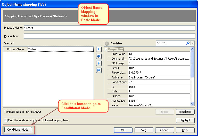 ObjectNameMappingwindow ObjectNameMappingwindow