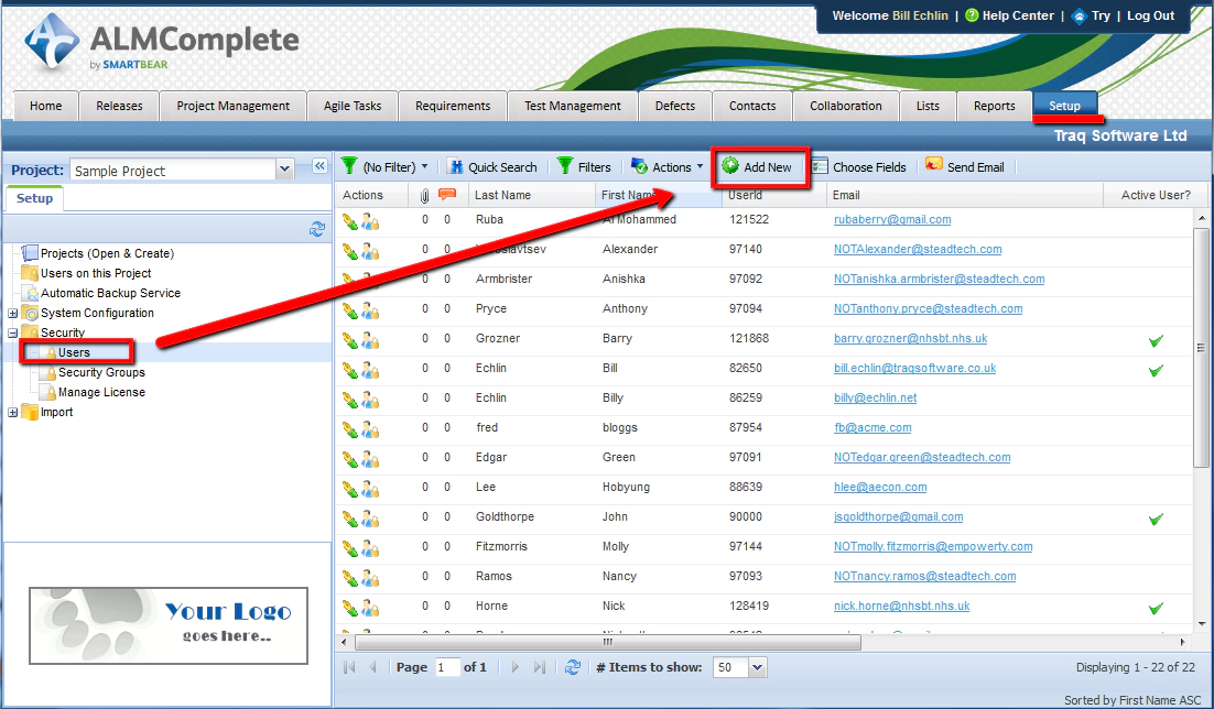 Adding a User In QAComplete Adding a User In QAComplete