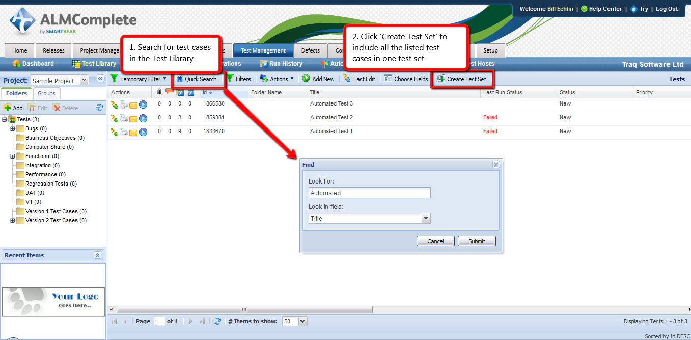 Create Test Set in QAComplete Create Test Set in QAComplete