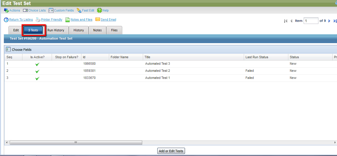 Create Test Set (4) in QAComplete