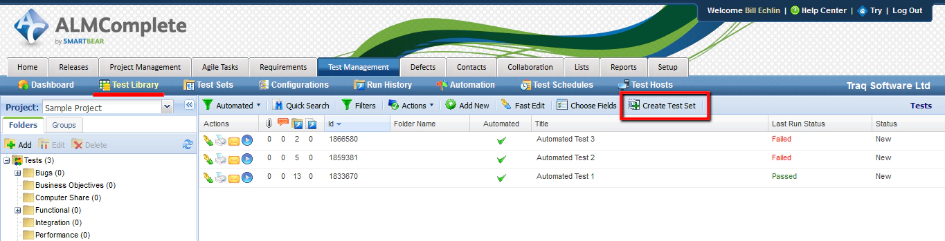 Create Automated Test Set in QAComplete