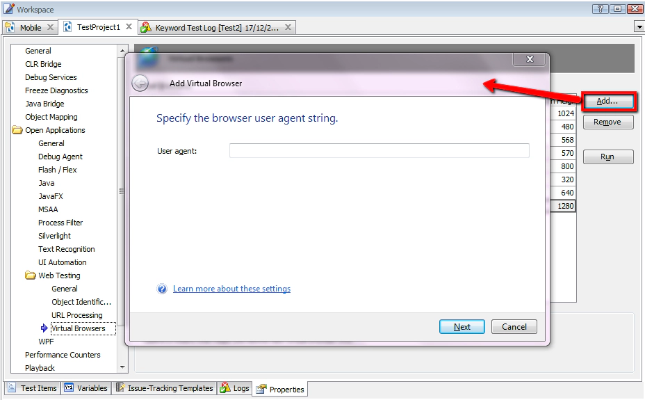 Add A New Virtual Browser Record Add A New Virtual Browser Record