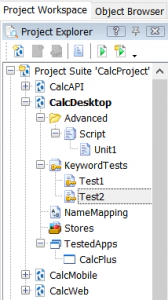 testcomplete project hierarchy