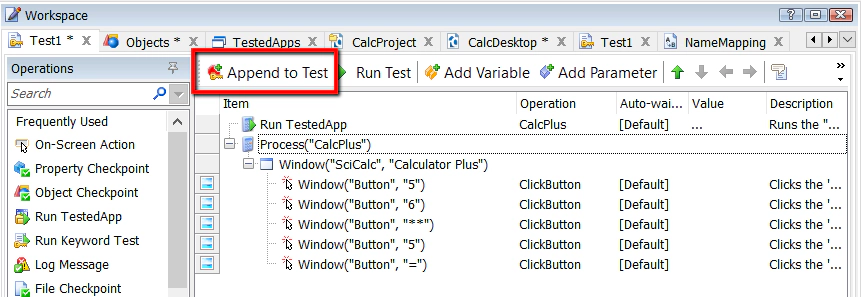 testcomplete append to test