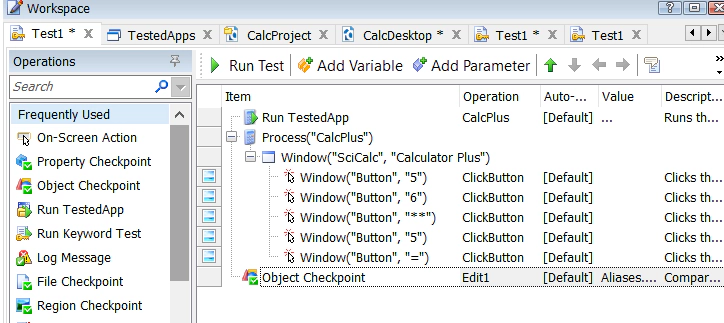 testcomplete checkpoints