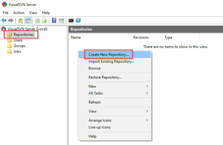 Visual SVN Server Create Repo