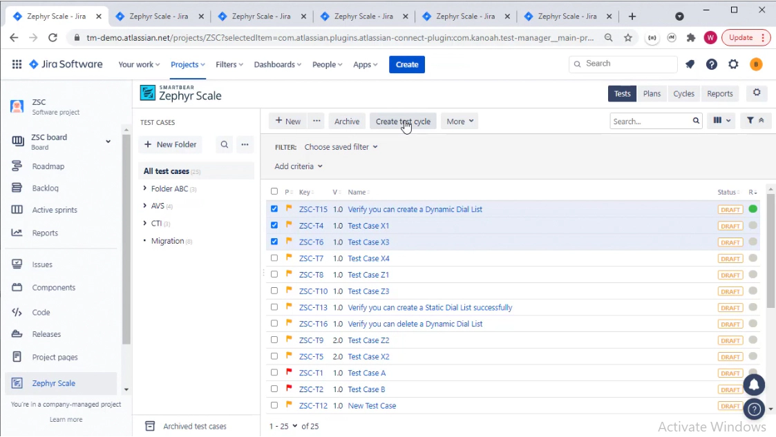 Creating Test Cycle Creating Test Cycle