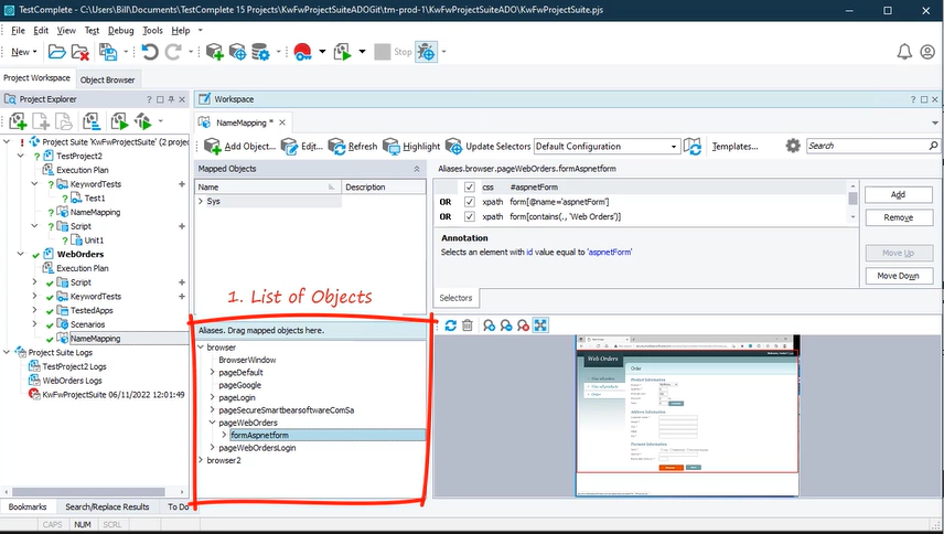 Testcomplete Aliases Panel Testcomplete Aliases Panel