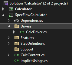 Specflow Calc Project Specflow Calc Project