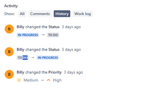 Jira Issue History Jira Issue History