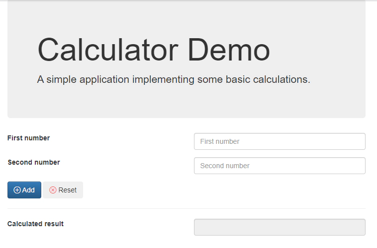 Calculator Demo Application Calculator Demo Application