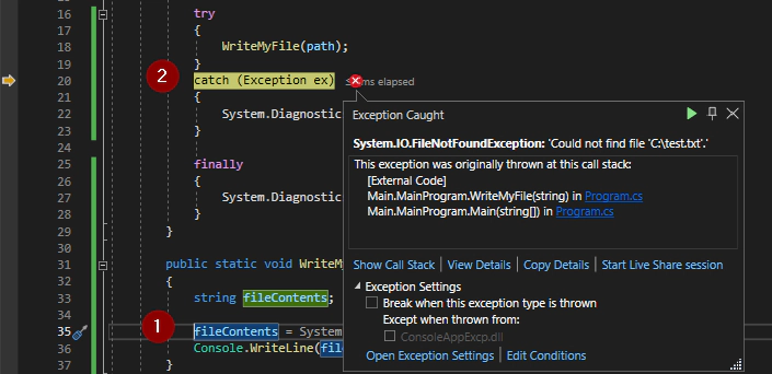 Exception Caught And Passed Up Call Stack Exception Caught And Passed Up Call Stack