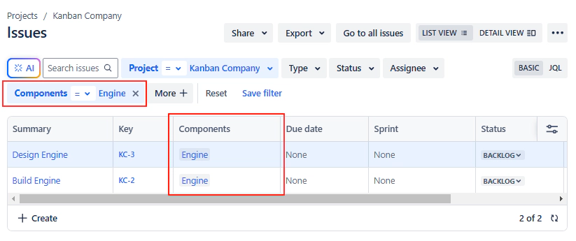 Searching for Issues Based on Jira Component