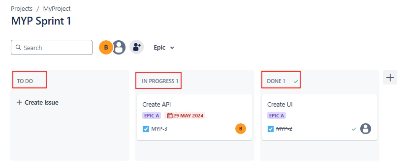 Viewing Issue Status on a Jira Board
