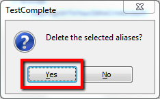 Confirm Delete Object Alias in TestComplete Confirm Delete Object Alias In TestComplete