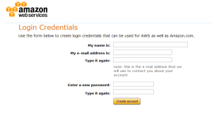 AWS sign up step 2