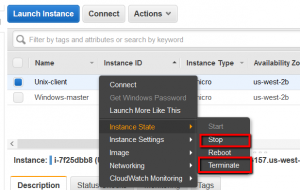 AWS EC2 Shutdown and Stop