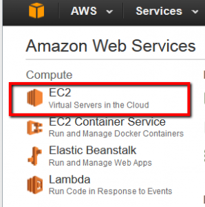 AWS Management Console EC2 Option