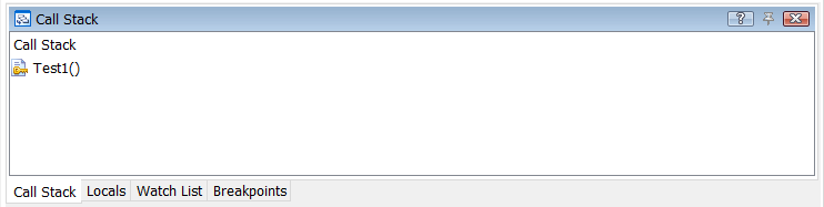 TestComplete Break Points Panels call stack