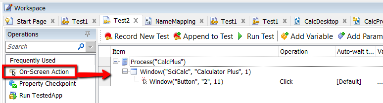 Testcomplete on screen operations