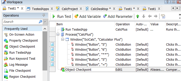 testcomplete checkpoints