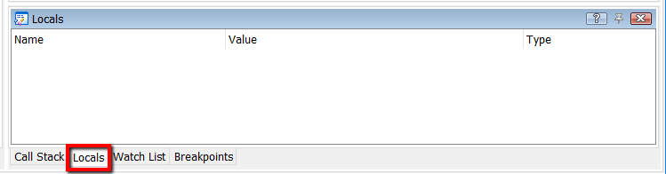 TestComplete Break Points Panels Locals