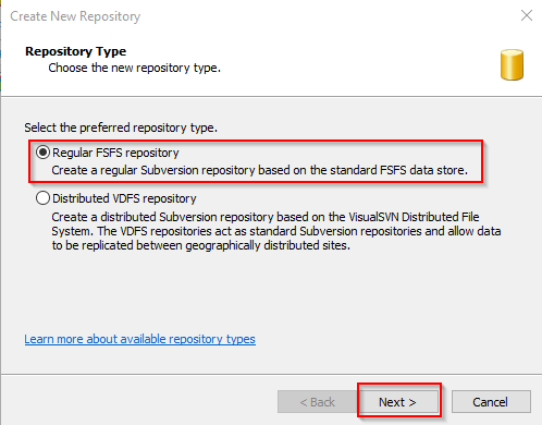 Visual SVN Server Create 2nd Repo