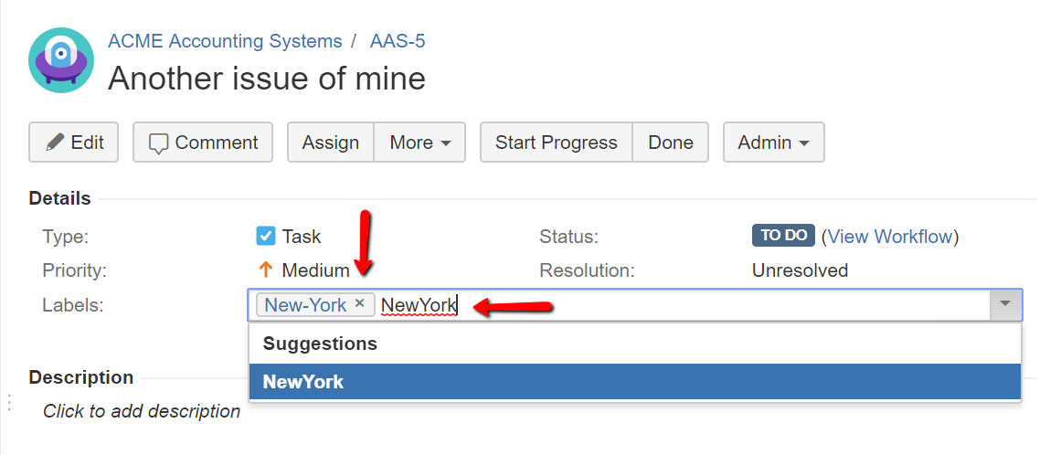 Jira edit labels list